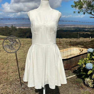 Finders keepers white corset sleeveless mini dress bachelorette  M